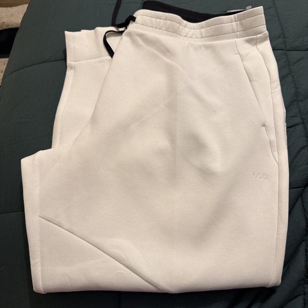 NEW DSG Men's Sport Fleece Jogger Pure White Athletic Workout Pants Size XXL
